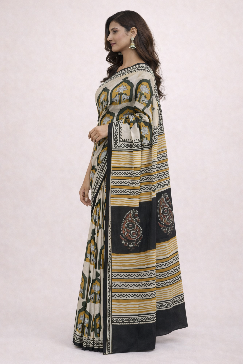 Kesari Bagh Hand Block Saree