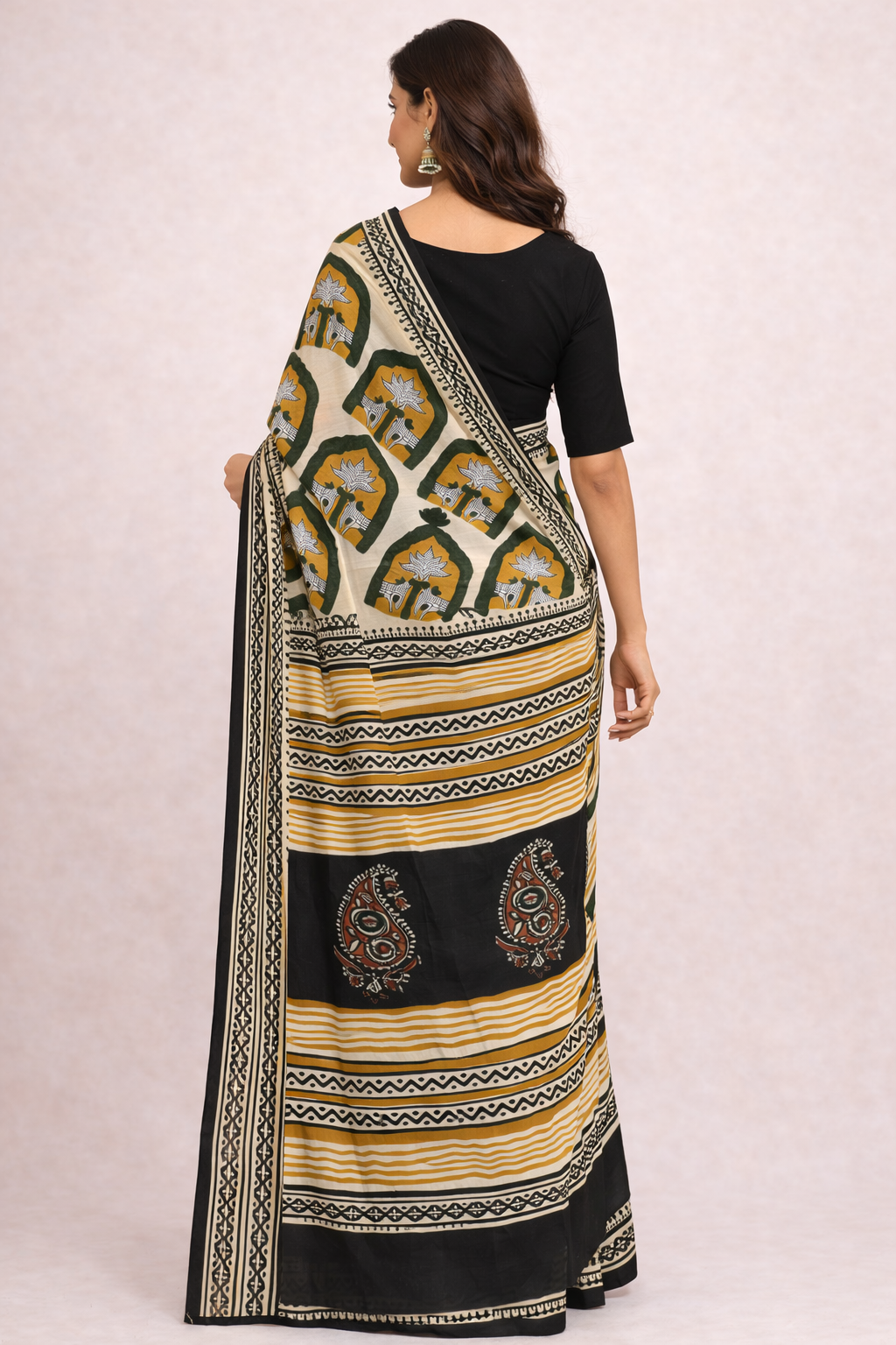 Kesari Bagh Hand Block Saree