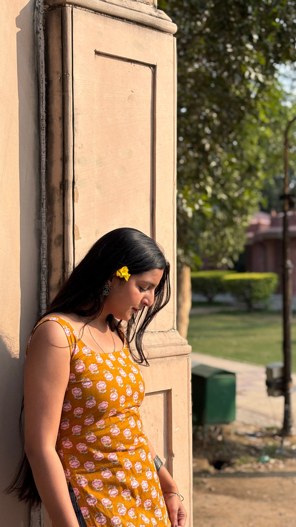 Amber Bloom Cotton Kurti