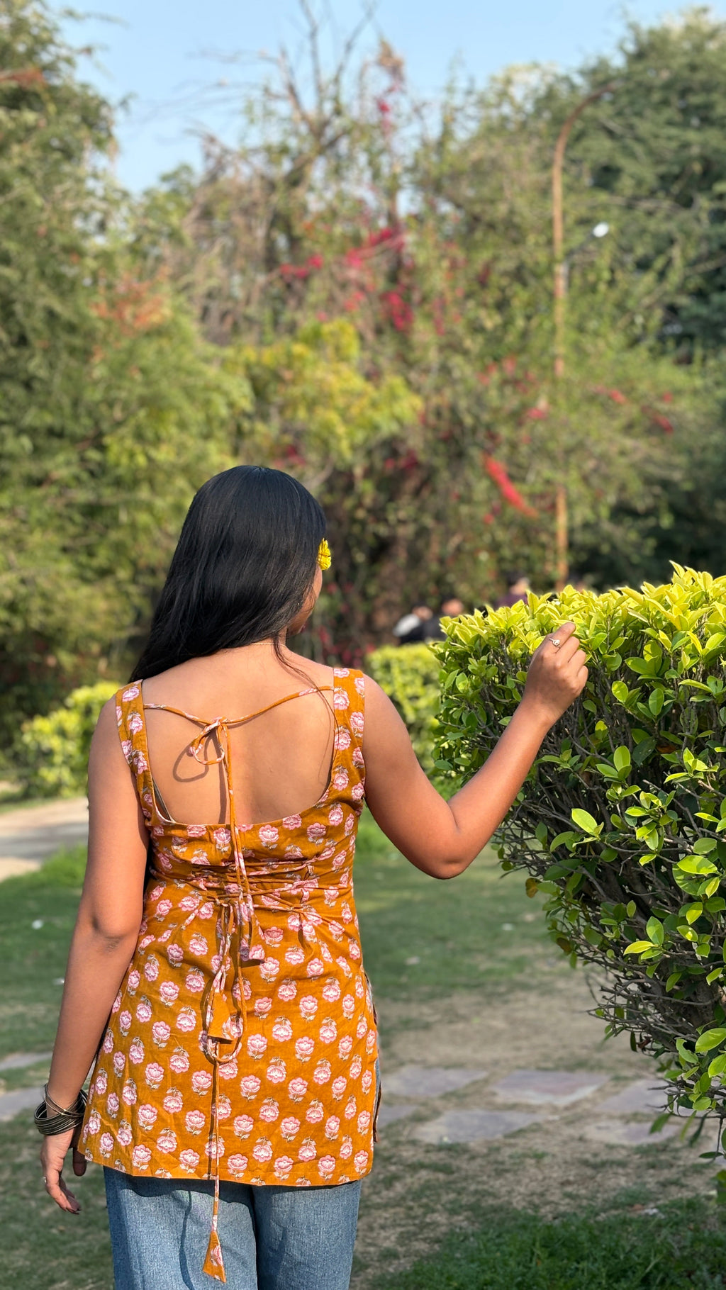 Amber Bloom Cotton Kurti