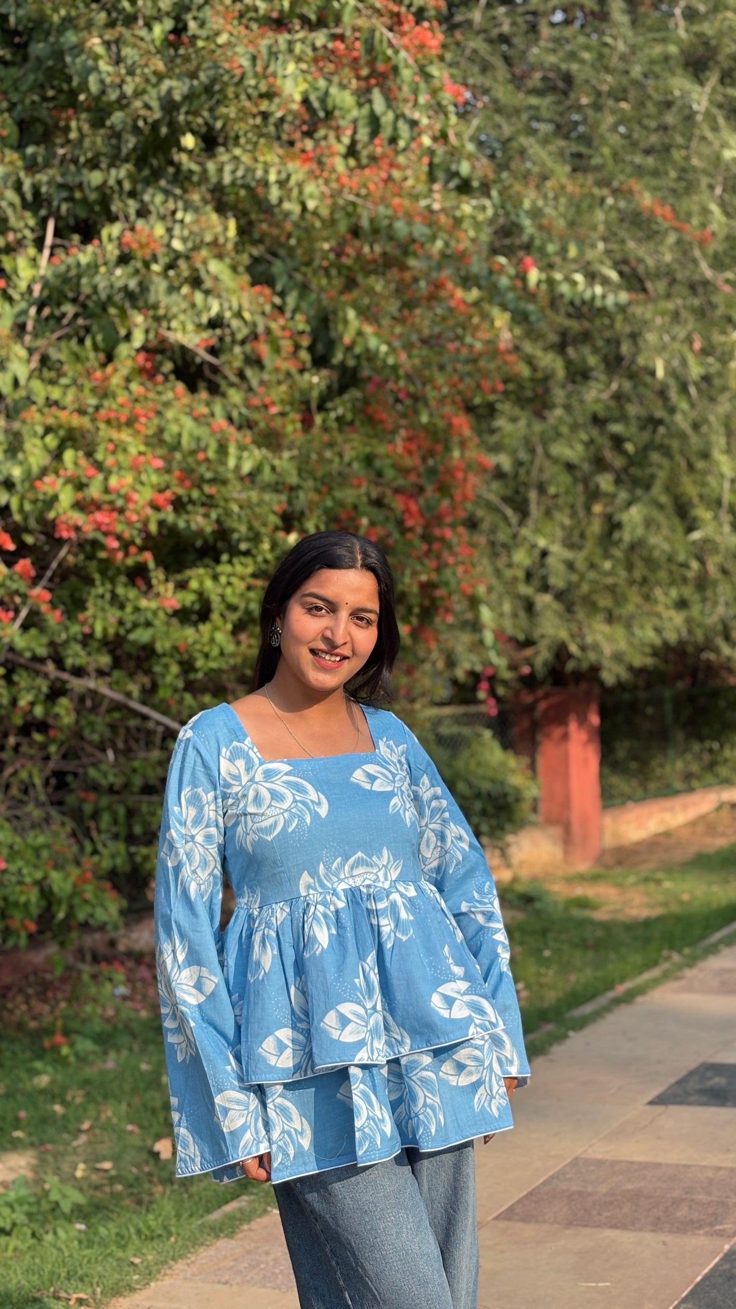 sky garden floral kurti