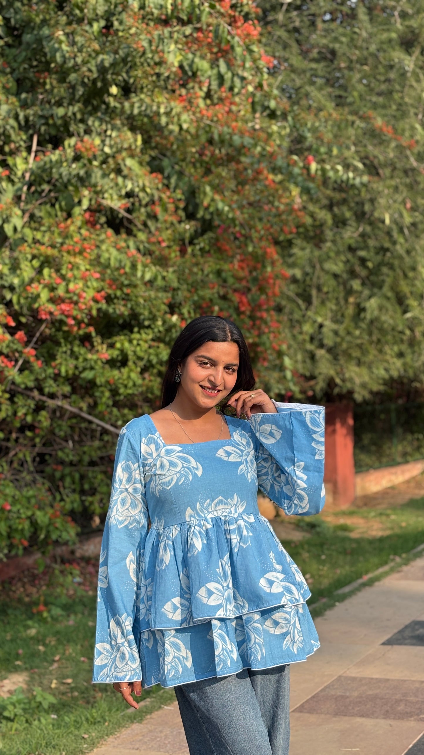 sky garden floral kurti