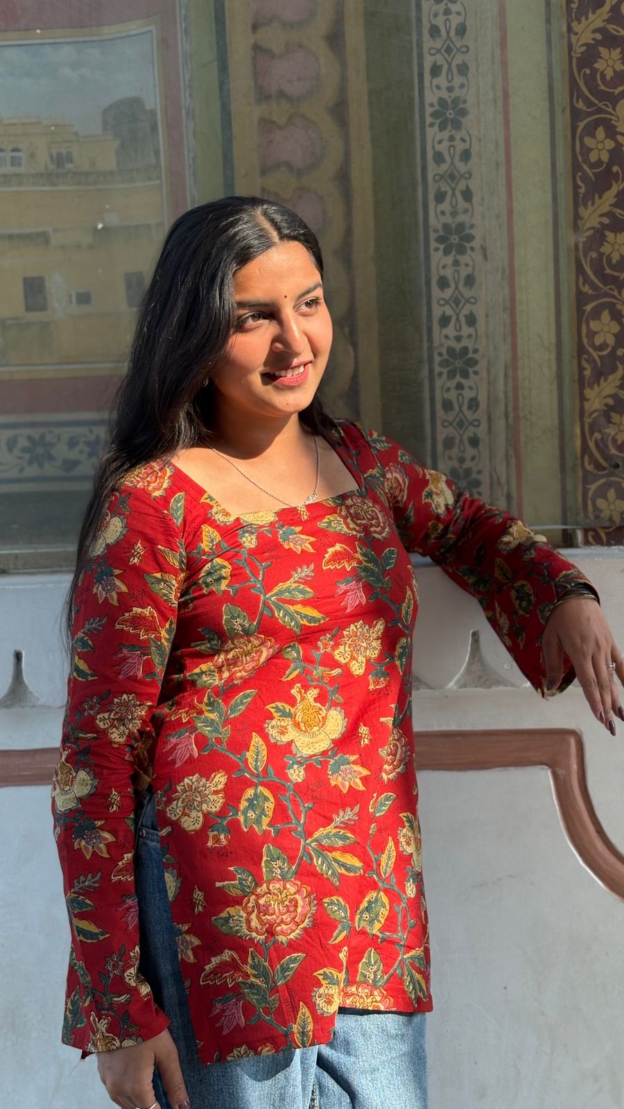 Heritage Rose print kurti